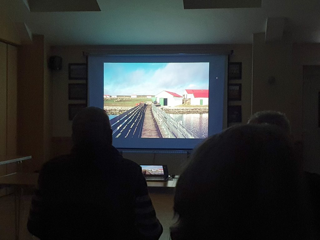 Peter Skears introducing the Falkland Islands