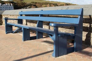 Blue Beach Bench By Jim Gibson