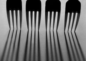 IOTY Print third place 'Fork Line Up' by Sue Clegg