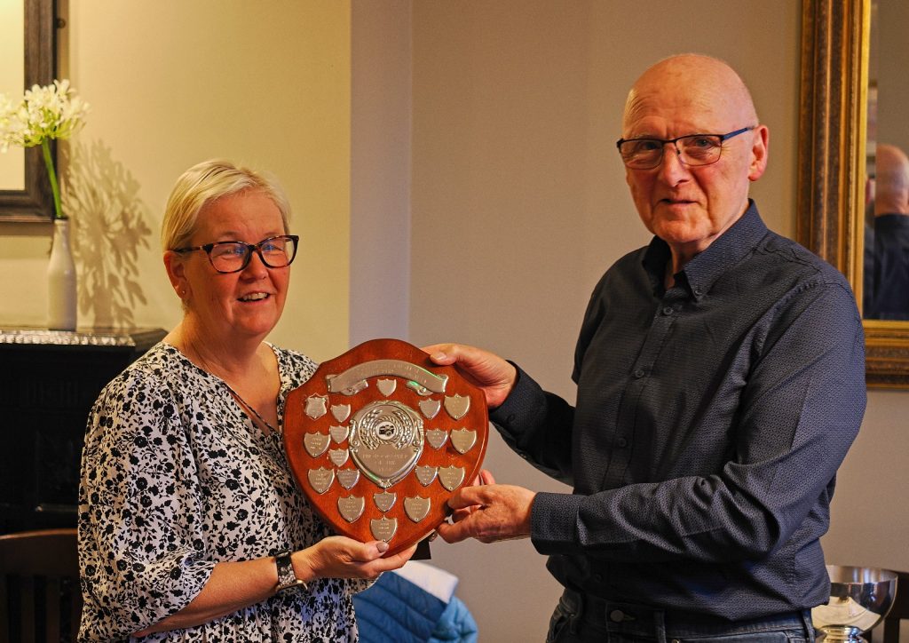 Steve Johnstone receiving one of his trophies