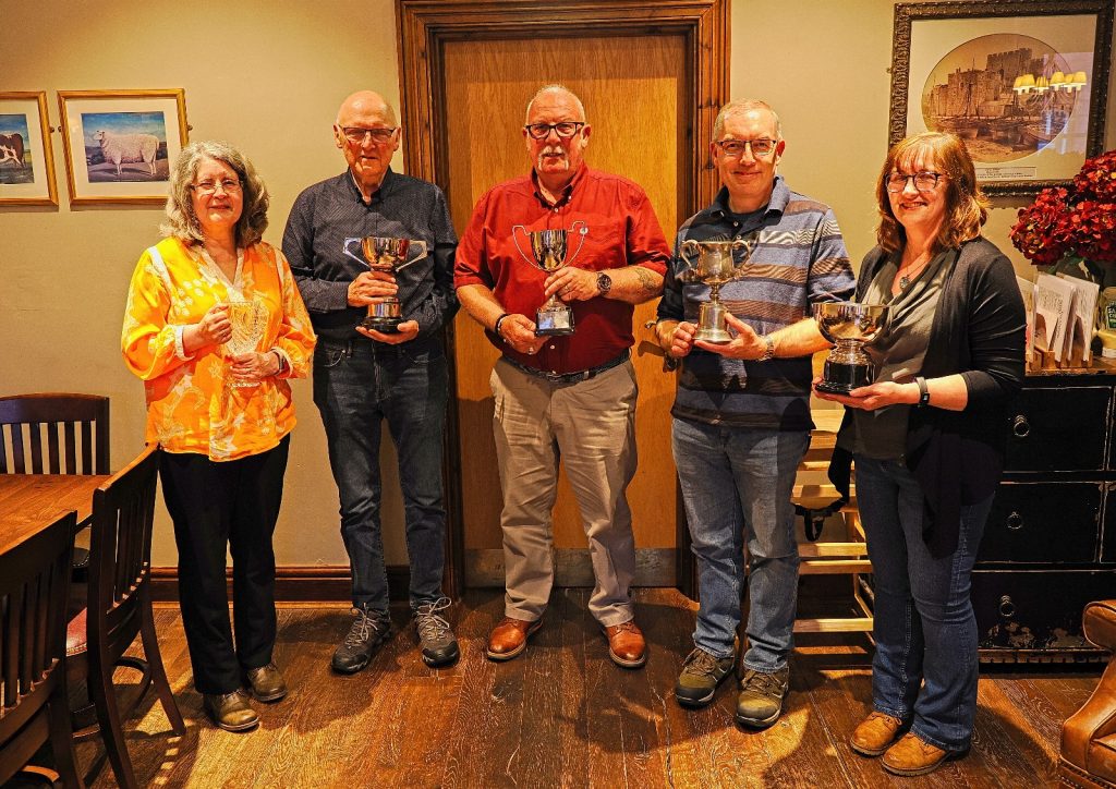 Trophy winners Lynn Ryan, Steve Johnstone, James Joyce, Jason Quayle and Georgina Shaw