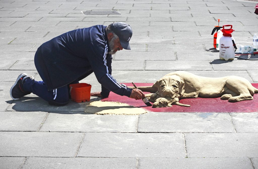 Liverpool Sand Art by Seamus Whelan